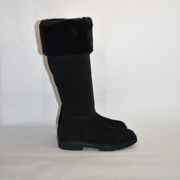 AQUATALIA MAGNOLIA WEATHERPROOF TALL BOOT FUR SUEDE BLACK 10.5 (P18) - Picture 2 of 10